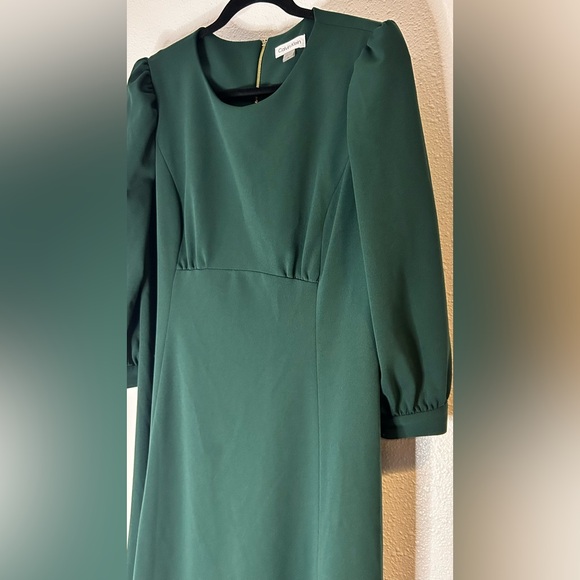 Calvin Klein Forest Green Long Sleeve Dress Size 16 - Picture 2 of 6